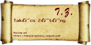 Takács Zétény névjegykártya